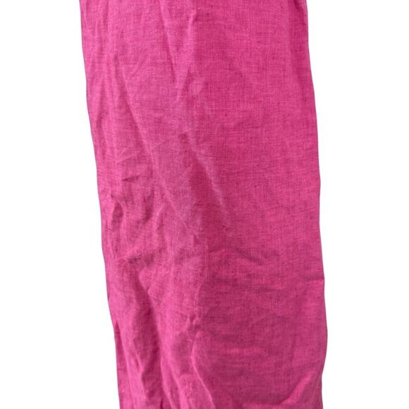 Liz Claiborne Sport 100% Linen Pink Sleeveless Maxi Dress Fringe Trim NWT sz 8 - Picture 9 of 16